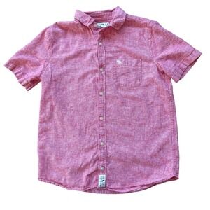 Abercrombie Kids boys Button Up Shirt red Coastal Lightweight Boys Size 15/16